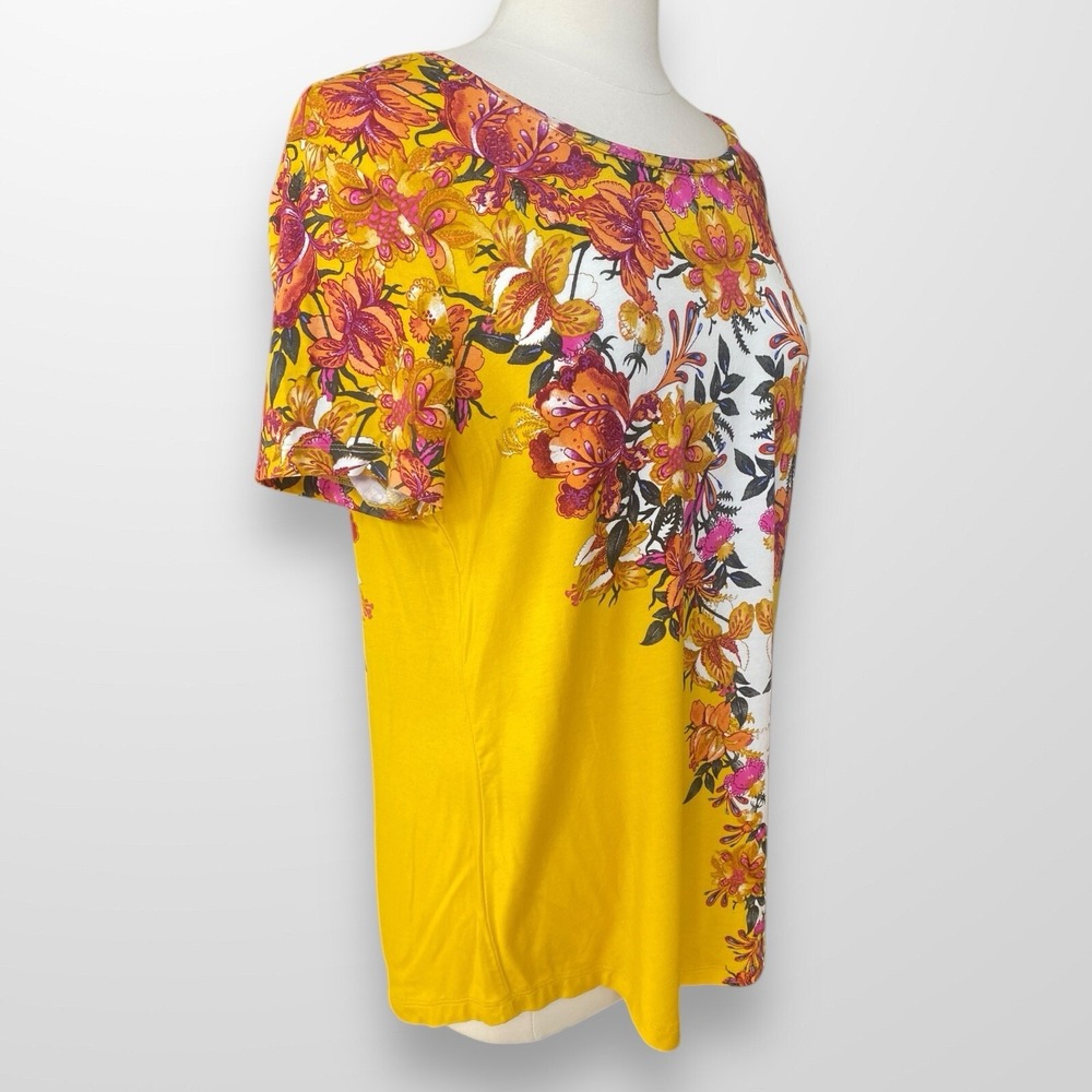 JM Collection Womens Size XXL Shirt Top Short Sleeve Tunic Flowy Stretch